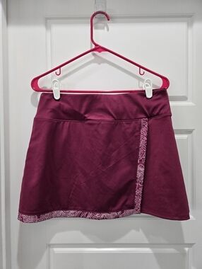 TOMMY BAHAMA MAROON FAUX WRAP ATHLETIC SKORT TENNIS GOLF SKIRT WOMEN M ACTIVE